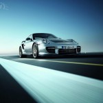 2011 Silver Porsche 911 GT2 RS wallpaper Front angle view