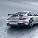 2011 Silver Porsche 911 GT2 RS wallpaper Rear angle view