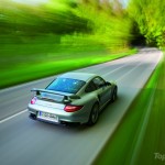 2011 Silver Porsche 911 GT2 RS wallpaper Rear angle top view