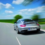 2011 Silver Porsche 911 GT2 RS wallpaper Rear view