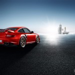 2011 red Porsche 911 GT2 RS wallpaper Side angle view