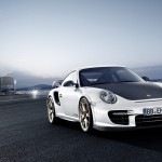 2011 white Porsche 911 GT2 RS wallpaper Front angle view