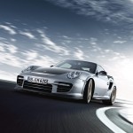 2011 Silver Porsche 911 GT2 RS wallpaper Front angle view