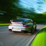 2011 Silver Porsche 911 GT2 RS wallpaper Rear view