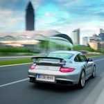 2011 Silver Porsche 911 GT2 RS wallpaper Rear view