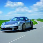2011 Silver Porsche 911 GT2 RS wallpaper Front angle view