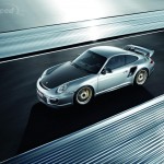 2011 Silver Porsche 911 GT2 RS wallpaper Top angle view