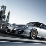 2011 Silver Porsche 911 GT2 RS wallpaper Front angle view