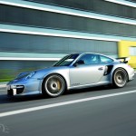 2011 Silver Porsche 911 GT2 RS wallpaper Side view