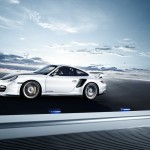 2011 white Porsche 911 GT2 RS wallpaper Side view