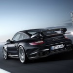 2011 black Porsche 911 GT2 RS wallpaper Rear angle view