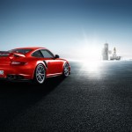 2011 red Porsche 911 GT2 RS wallpaper Rear angle view