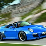 2010 blue Porsche 911 Speedster Side angle view