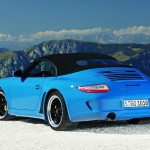 2010 blue Porsche 911 Speedster Rear angle view