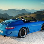 2010 blue Porsche 911 Speedster Side angle view