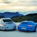 2010 blue Porsche 911 Speedster Rear view