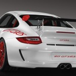 2010 Carrara white Guards Red Porsche 911 GT3 RS wallpaper Rear angle view