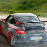 2010 Grey Black Guards Red Porsche 911 GT3 RS wallpaper Rear angle view