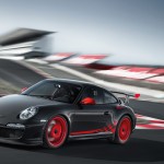 2010 Grey Black Guards Red Porsche 911 GT3 RS wallpaper Front angle Side view