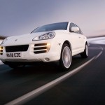 White Porsche Cayenne 2008 1600x1200 wallpaper Front angle view