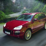 Red Porsche Cayenne GTS 2008 1600x1200 wallpaper Front angle view