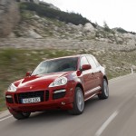 Red Porsche Cayenne GTS 2008 1600x1200 wallpaper Front angle view