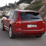 Red Porsche Cayenne GTS 2008 1600x1200 wallpaper Rear view