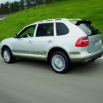 Classic Silver Metallic Porsche Cayenne Hybrid 2008 1600x1200 wallpaper Side angle view