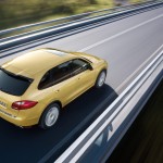 Yellow Porsche Cayenne S 2011 3000x1560 wallpaper Rear side angle top view
