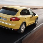 Yellow Porsche Cayenne S 2011 3000x1560 wallpaper Rear angle view