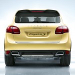 Yellow Porsche Cayenne S 2011 3000x1560 wallpaper Rear view