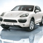 Sand White Porsche Cayenne S Hybrid 2011 3000x1560 wallpaper Front angle view