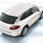 Sand White Porsche Cayenne S Hybrid 2011 3000x1560 wallpaper Top angle view
