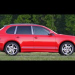 Red Porsche Cayenne S Titanium 2006 1600x1200 wallpaper Side view