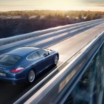 Aqua Blue Metallic Porsche Panamera 4S 2011 wallpaper Rear angle top view