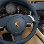 Aqua Blue Metallic Porsche Panamera 4S 2011 wallpaper Interior Steering wheel