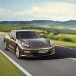 Cognac Metallic Porsche Panamera 4 2011 wallpaper Front angle view