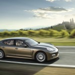 Cognac Metallic Porsche Panamera 4 2011 wallpaper Side view