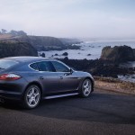 Carbon Grey Metallic Porsche Panamera S 2011 wallpaper Rear angle view