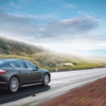 Carbon Grey Metallic Porsche Panamera S 2011 wallpaper Rear angle view