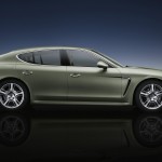 Cristal Green Metallic Porsche Panamera S Hybrid 2011 wallpaper Side view