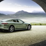 Cristal Green Metallic Porsche Panamera S Hybrid 2011 wallpaper Side angle view