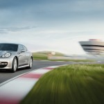GT Silver Metallic Porsche Panamera Turbo 2011 wallpaper Front angle view