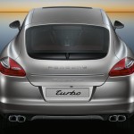 GT Silver Metallic Porsche Panamera Turbo 2011 wallpaper Rear view