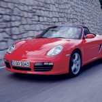2008 Red Porsche Boxster wallpaper Front angle side view