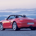 2008 Red Porsche Boxster wallpaper Rear angle side view