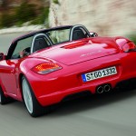 2008 Red Porsche Boxster wallpaper Rear view