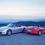 2008 Porsche Boxster wallpaper Rear and front view Two Porsches