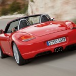 2009 Guards Red Porsche Boxster S wallpaper Rear view