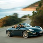 2009 Porsche Racing Green Metallic Boxster wallpaper Side angle view